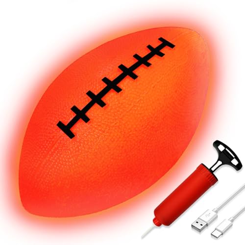 JRD&BS WINL Leuchtender Fussball für Kinder Wiederaufladbare LED Fußballspielzeug Festival Geschenke für Jungen und Mädchen im Alter von 8-12 EIN glühender Ball in der Dunkelheit (Orange) von JRD&BS WINL