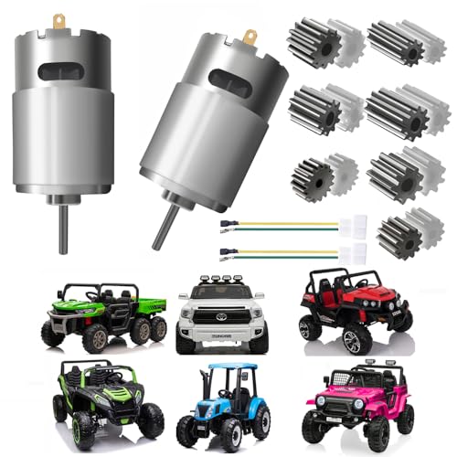 JRRXM Ein Paar 12 V 18 V 20 V 24 V Schnellantriebsmotor Hochgeschwindigkeitsmotor für Kinder Power Wheels Ride on Spielzeug Elektroauto Motor Upgrade Ersatzteile Zubehör 2 Stück (12VRS550 40000 U/min) von JRRXM