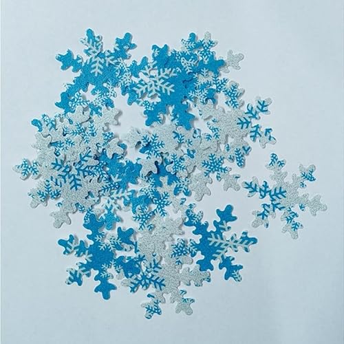 60 Stück Blau Weiß Schneeflocken,Essbare Schneeflocken Tortendeko,Schneeflocke Deko Torte, Snowflake Cupcake Toppers von JRSHIRLEYLTD