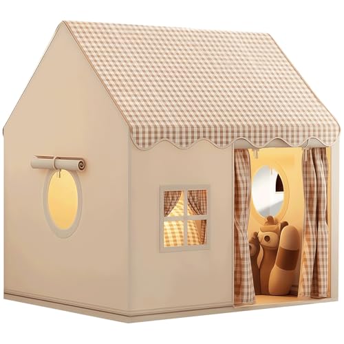Kinderzelt Spielzelt Indoor, Kinder Spielhaus Zelt Kinderzimmer für Mädchen und Jungen (Khaki) von JRUKM