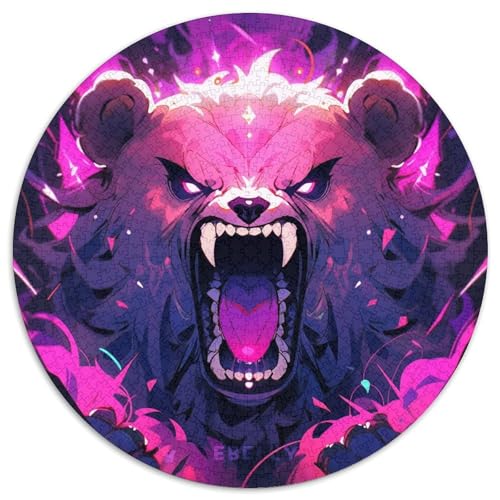 Angry Bear 1000 Teile Rundes Puzzle Schwer Stressabbau Spielzeug Fü Erwachsene Puzzle Geschenke Von Pädagogisches Stressabbau Für Erwachsene Und Kinder 1000pcs (67.5x67.5cm) von JRVASNXOP
