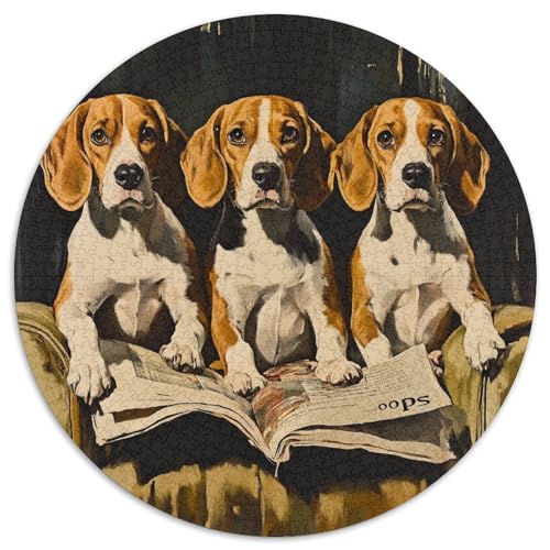 Beagle Dogs 1000 Teile Rundes Puzzle Pädagogisches Stressabbau Puzzle Geschenke Von Schwer Stressabbau Spielzeug Fü Erwachsene Für Erwachsene 1000pcs (67.5x67.5cm) von JRVASNXOP