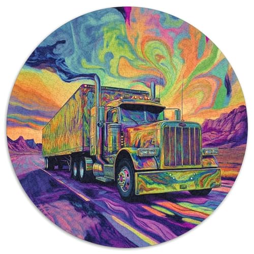 Big Truck 1000 Teile Rundes Puzzle Schwer Stressabbau Spielzeug Fü Erwachsene Puzzles Geschenke Von Spielzeug Für Erwachsene Kinder Für Erwachsene Und Kinder 1000pcs (67.5x67.5cm) von JRVASNXOP