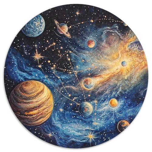 Cosmic Galaxy 1000 Teile Rundes Puzzle Pädagogisches Stressabbau Puzzle Geschenke Von Spielzeug Für Erwachsene Kinder Für Erwachsene Und Kinder 1000pcs (67.5x67.5cm) von JRVASNXOP