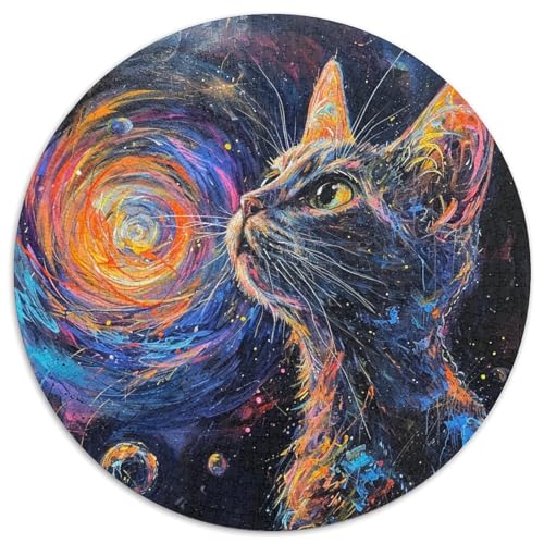 Cute Cat 1000 Teile Rundes Puzzle Schwer Stressabbau Spielzeug Fü Erwachsene Jigsaw Für Wand Dekoration Spielzeug Für Erwachsene Kinder Für Erwachsene Und Kinder 1000pcs (67.5x67.5cm) von JRVASNXOP