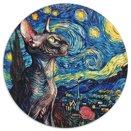 Cute Cat 1000 Teile Rundes Puzzle Schwer Stressabbau Spielzeug Fü Erwachsene Puzzles Für Wand Dekoration Schwer Stressabbau Spielzeug Fü Erwachsene Für Erwachsene Und Kinder 1000pcs (67.5x67.5cm) von JRVASNXOP