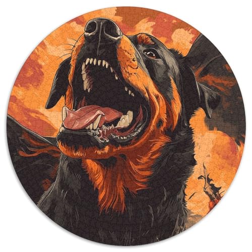 Doberman 1000 Teile Rundes Puzzle Pädagogisches Stressabbau Puzzle Für Wand Dekoration Spielzeug Für Erwachsene Kinder Für Erwachsene 1000pcs (67.5x67.5cm) von JRVASNXOP