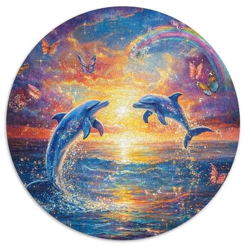 Dolphin 1000 Teile Rundes Puzzle Schwer Stressabbau Spielzeug Fü Erwachsene Jigsaw Geschenke Von Pädagogisches Stressabbau Für Erwachsene 1000pcs (67.5x67.5cm) von JRVASNXOP