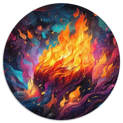Flames 1000 Teile Rundes Puzzle Pädagogisches Stressabbau Puzzles Geschenke Von Schwer Stressabbau Spielzeug Fü Erwachsene Für Erwachsene Und Kinder 1000pcs (67.5x67.5cm) von JRVASNXOP