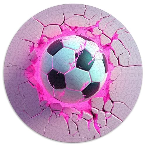 Football 1000 Teile Rundes Puzzle Pädagogisches Stressabbau Puzzle Geschenke Von Spielzeug Für Erwachsene Kinder Für Erwachsene 1000pcs (67.5x67.5cm) von JRVASNXOP