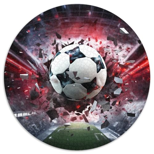 Football - Sports 1000 Teile Rundes Puzzle Schwer Stressabbau Spielzeug Fü Erwachsene Jigsaw Geschenke Von Pädagogisches Stressabbau Für Erwachsene Und Kinder 1000pcs (67.5x67.5cm) von JRVASNXOP