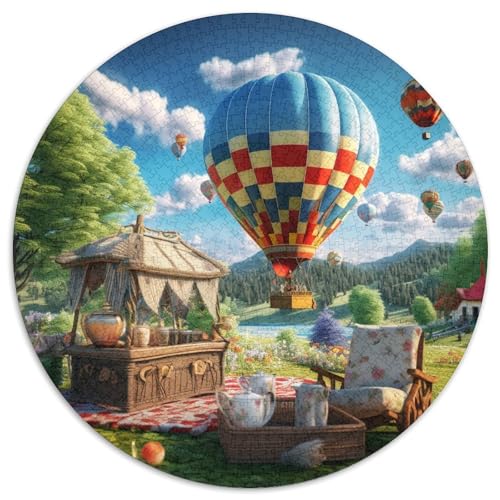 Hot Air Balloon 1000 Teile Rundes Puzzle Schwer Stressabbau Spielzeug Fü Erwachsene Puzzles Für Wand Dekoration Spielzeug Für Erwachsene Kinder Für Erwachsene Und Kinder 1000pcs (67.5x67.5cm) von JRVASNXOP