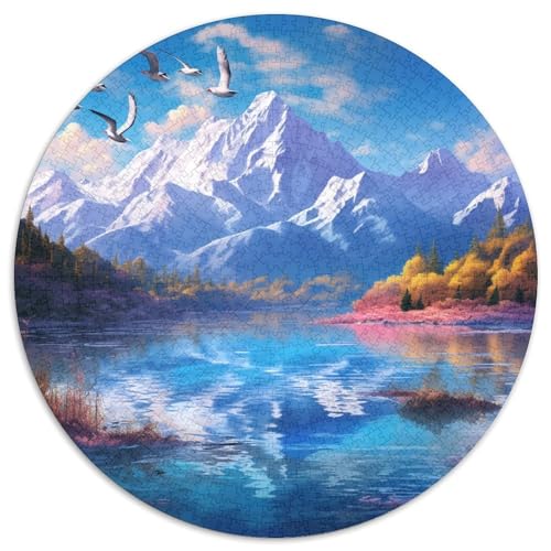 Lakes and Snowy Mountains 1000 Teile Rundes Puzzle Pädagogisches Stressabbau Puzzles Geschenke Von Schwer Stressabbau Spielzeug Fü Erwachsene Für Erwachsene 1000pcs (67.5x67.5cm) von JRVASNXOP