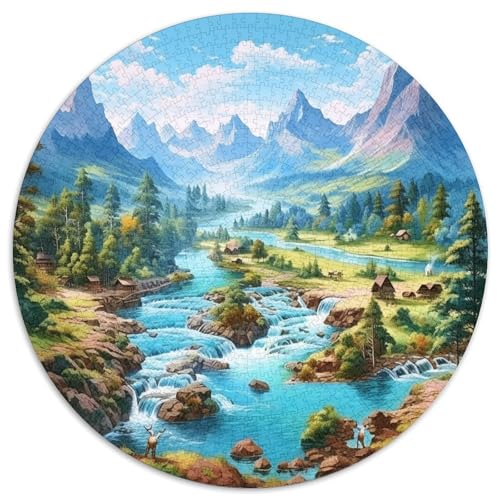 Lakes and Snowy Mountains 1000 Teile Rundes Puzzle Schwer Stressabbau Spielzeug Fü Erwachsene Puzzles Geschenke Von Spielzeug Für Erwachsene Kinder Für Erwachsene Und Kinder 1000pcs (67.5x67.5cm) von JRVASNXOP