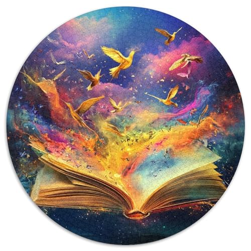 Magic Books 1000 Teile Rundes Puzzle Schwer Stressabbau Spielzeug Fü Erwachsene Jigsaw Für Wand Dekoration Spielzeug Für Erwachsene Kinder Für Erwachsene 1000pcs (67.5x67.5cm) von JRVASNXOP