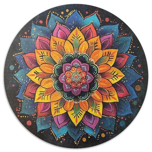 Mandala 1000 Teile Rundes Puzzle Pädagogisches Stressabbau Puzzle Geschenke Von Pädagogisches Stressabbau Für Erwachsene Und Kinder 1000pcs (67.5x67.5cm) von JRVASNXOP