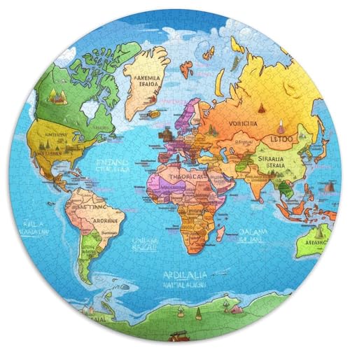 Map of Europe 1000 Teile Rundes Puzzle Schwer Stressabbau Spielzeug Fü Erwachsene Puzzle Geschenke Von Spielzeug Für Erwachsene Kinder Für Erwachsene Und Kinder 1000pcs (67.5x67.5cm) von JRVASNXOP