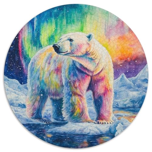 Polar Bear 1000 Teile Rundes Puzzle Schwer Stressabbau Spielzeug Fü Erwachsene Puzzle Für Wand Dekoration Spielzeug Für Erwachsene Kinder Für Erwachsene 1000pcs (67.5x67.5cm) von JRVASNXOP