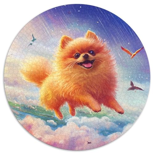 Pomeranian 1000 Teile Rundes Puzzle Schwer Stressabbau Spielzeug Fü Erwachsene Puzzles Geschenke Von Schwer Stressabbau Spielzeug Fü Erwachsene Für Erwachsene Und Kinder 1000pcs (67.5x67.5cm) von JRVASNXOP