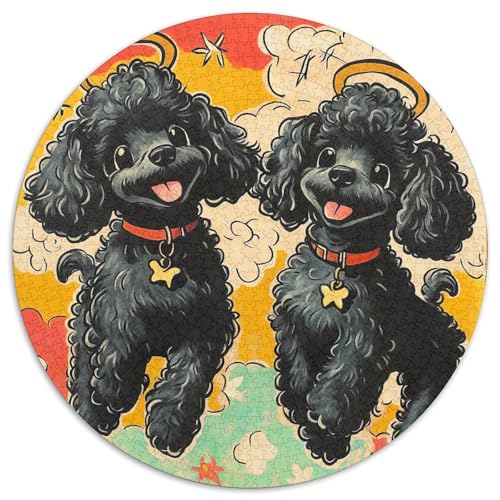 Poodle 1000 Teile Rundes Puzzle Pädagogisches Stressabbau Puzzle Geschenke Von Spielzeug Für Erwachsene Kinder Für Erwachsene 1000pcs (67.5x67.5cm) von JRVASNXOP