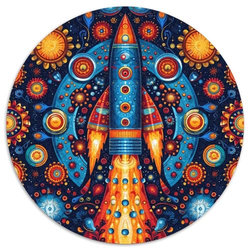 Rocket 1000 Teile Rundes Puzzle Schwer Stressabbau Spielzeug Fü Erwachsene Puzzle Für Wand Dekoration Pädagogisches Stressabbau Für Erwachsene 1000pcs (67.5x67.5cm) von JRVASNXOP