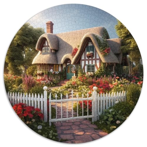 Rustic Cottage 1000 Teile Rundes Puzzle Schwer Stressabbau Spielzeug Fü Erwachsene Puzzles Für Wand Dekoration Pädagogisches Stressabbau Für Erwachsene 1000pcs (67.5x67.5cm) von JRVASNXOP
