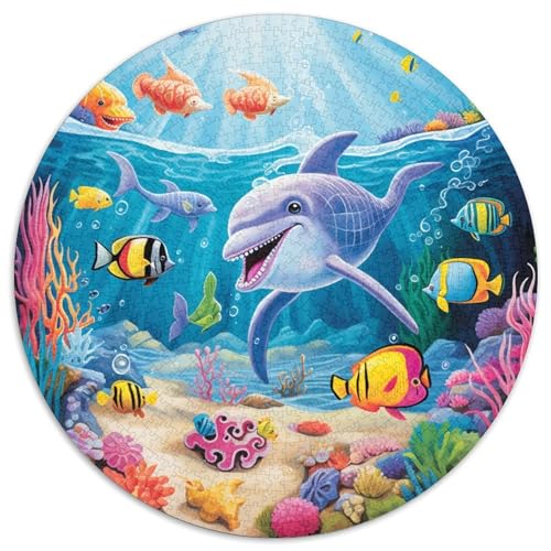 Seabed A School of Fish 1000 Teile Rundes Puzzle Pädagogisches Stressabbau Puzzle Für Wand Dekoration Schwer Stressabbau Spielzeug Fü Erwachsene Für Erwachsene 1000pcs (67.5x67.5cm) von JRVASNXOP