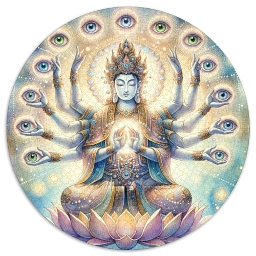 Thousand-Hand Guanyin 1000 Teile Rundes Puzzle Pädagogisches Stressabbau Puzzles Geschenke Von Schwer Stressabbau Spielzeug Fü Erwachsene Für Erwachsene Und Kinder 1000pcs (67.5x67.5cm) von JRVASNXOP