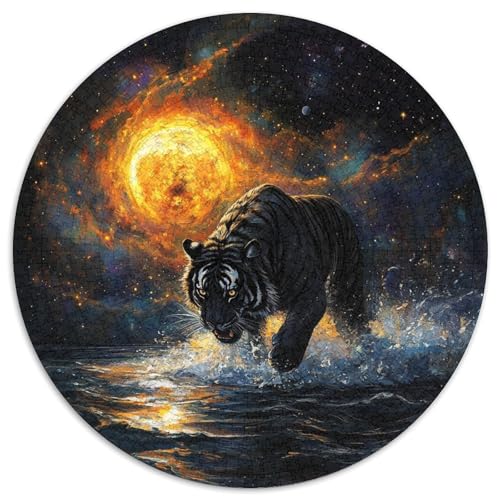 Tiger 1000 Teile Rundes Puzzle Schwer Stressabbau Spielzeug Fü Erwachsene Puzzles Für Wand Dekoration Pädagogisches Stressabbau Für Erwachsene 1000pcs (67.5x67.5cm) von JRVASNXOP