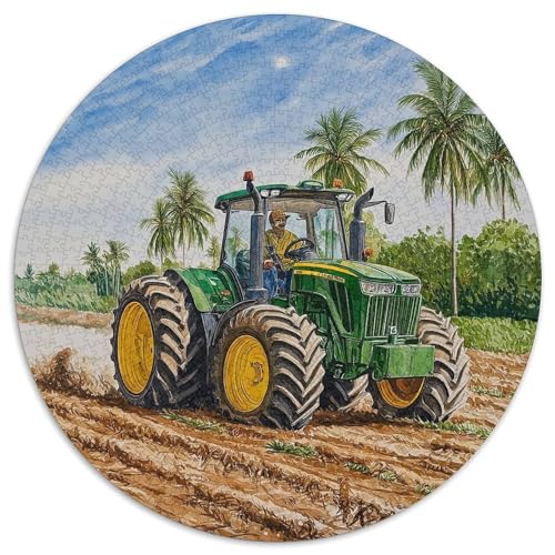 Tractor 1000 Teile Rundes Puzzle Schwer Stressabbau Spielzeug Fü Erwachsene Jigsaw Für Wand Dekoration Pädagogisches Stressabbau Für Erwachsene 1000pcs (67.5x67.5cm) von JRVASNXOP