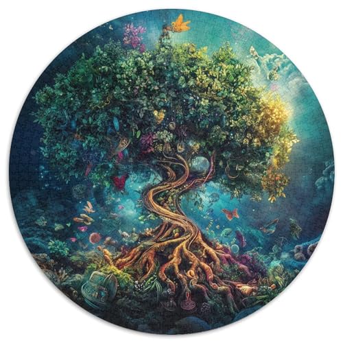 Tree of Life 1000 Teile Rundes Puzzle Schwer Stressabbau Spielzeug Fü Erwachsene Puzzle Für Wand Dekoration Spielzeug Für Erwachsene Kinder Für Erwachsene 1000pcs (67.5x67.5cm) von JRVASNXOP
