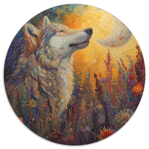 Wolf 1000 Teile Rundes Puzzle Pädagogisches Stressabbau Puzzle Geschenke Von Spielzeug Für Erwachsene Kinder Für Erwachsene 1000pcs (67.5x67.5cm) von JRVASNXOP