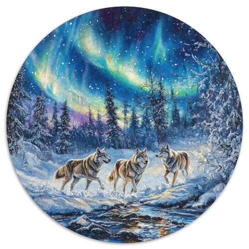 Wolf 1000 Teile Rundes Puzzle Schwer Stressabbau Spielzeug Fü Erwachsene Puzzle Geschenke Von Schwer Stressabbau Spielzeug Fü Erwachsene Für Erwachsene Und Kinder 1000pcs (67.5x67.5cm) von JRVASNXOP