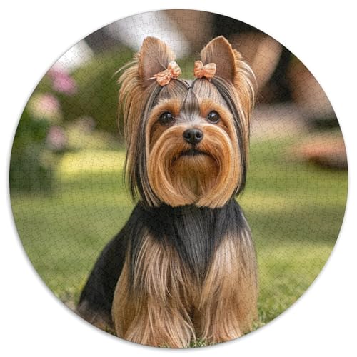Yorkshire Terrier 1000 Teile Rundes Puzzle Schwer Stressabbau Spielzeug Fü Erwachsene Jigsaw Geschenke Von Spielzeug Für Erwachsene Kinder Für Erwachsene 1000pcs (67.5x67.5cm) von JRVASNXOP