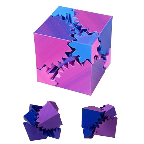 JRYBXS Gear Ball, Fidget Toys, Quadrat Gear Sphere Anti Stressball Fidget Spielzeug, Drehbare Zahnradkugel, Stressabbau Geschenk für Erwachsene und Kinder (Blau Lila) JRYBXS Gear Ball, Fidget Toys, Quadrat Gear Sphere Anti Stressball Fidget Spielzeug, Drehbare Zahnradkugel, Stressabbau Geschenk für Erwachsene und Kinder (Blau Lila) von JRYBXS