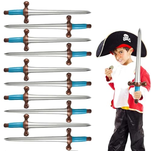 JRYGAC 10 Stück Inflatable Schwert, Piratenkostüm Kinder Spielzeug, Aufblasbar Piratenschwert, Große Kunststoffschwerter Sword, Schwert Kinder für Geburtstag, Halloween-Kostüm, Piratenpartyzubehör JRYGAC 10 Stück Inflatable Schwert, Piratenkostüm Kinder Spielzeug, Aufblasbar Piratenschwert, Große Kunststoffschwerter Sword, Schwert Kinder für Geburtstag, Halloween-Kostüm, Piratenpartyzubehör von JRYGAC