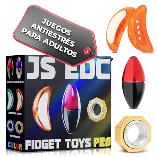 JS EDC Fidget Toy, Anti-Stress-Spielzeug für Erwachsene, 3-in-1, magnetisch, Legierung, Spinner & Slider, Varianten, Blau oder Orange JS EDC Fidget Toy, Anti-Stress-Spielzeug für Erwachsene, 3-in-1, magnetisch, Legierung, Spinner & Slider, Varianten, Blau oder Orange von JS EDC
