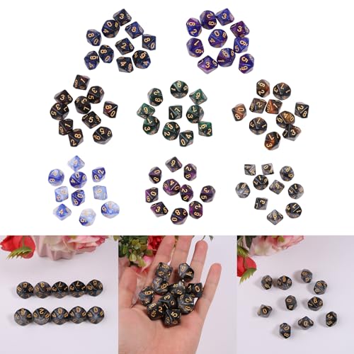 10pcs Polyedrische 10 Seitige Würfel D10 Dices RPG Brettspiel Requisiten Tabletop Game Liefert Doppelfarben Würfel. von JSGHGDF