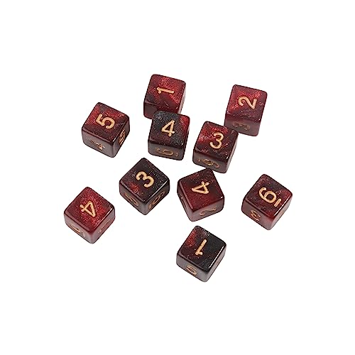 10pcs Sechsseitige Acryl Dices 15mm D6 Digital Cubes Square Corner Pearlized Dices Kids Educational Brettspiel Würfel von JSGHGDF