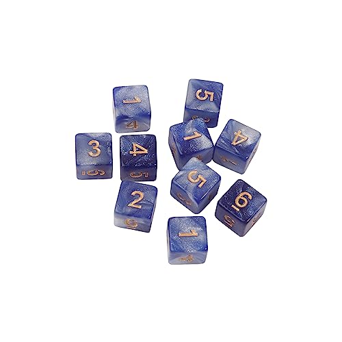 10pcs Sechsseitige Acryl Dices 15mm D6 Digital Cubes Square Corner Pearlized Dices Kids Educational Brettspiel Würfel von JSGHGDF