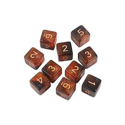 10pcs Sechsseitige Acryl Dices 15mm D6 Digital Cubes Square Corner Pearlized Dices Kids Educational Brettspiel Würfel von JSGHGDF