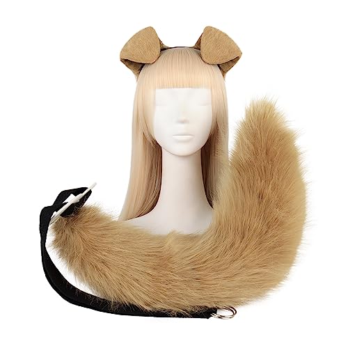 Hundeohren und -schwanz-Set, pelzige Hundeohren, Stirnband mit Schwanz, Anime-Hundeohren, Halloween, Cosplay, Party, Hundekostüm, Requisiten Hundeohren und -schwanz-Set, pelzige Hundeohren, Stirnband mit Schwanz, Anime-Hundeohren, Halloween, Cosplay, Party, Hundekostüm, Requisiten von JSGHGDF