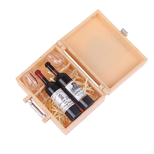 JSGHGDF 1:12 Puppenhaus Weinflaschen Küche Accessoires Weinflasche Mit Gläser Geschenk Weinflasche Miniature von JSGHGDF