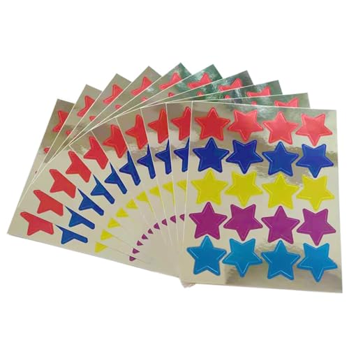 JSGHGDF 10 Blätter Belohnen Aufkleber Star Designs Für Kinder Motivationsaufkleber Metallic Labels Für Outdoor Sportspiel Klassenzimmer von JSGHGDF