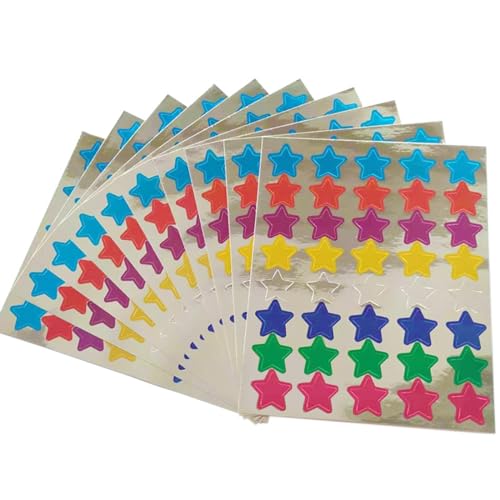 JSGHGDF 10 Blätter Belohnen Aufkleber Star Designs Für Kinder Motivationsaufkleber Metallic Labels Für Outdoor Sportspiel Klassenzimmer von JSGHGDF