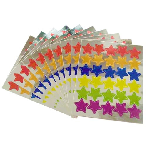JSGHGDF 10 Blätter Belohnen Aufkleber Star Designs Für Kinder Motivationsaufkleber Metallic Labels Für Outdoor Sportspiel Klassenzimmer von JSGHGDF