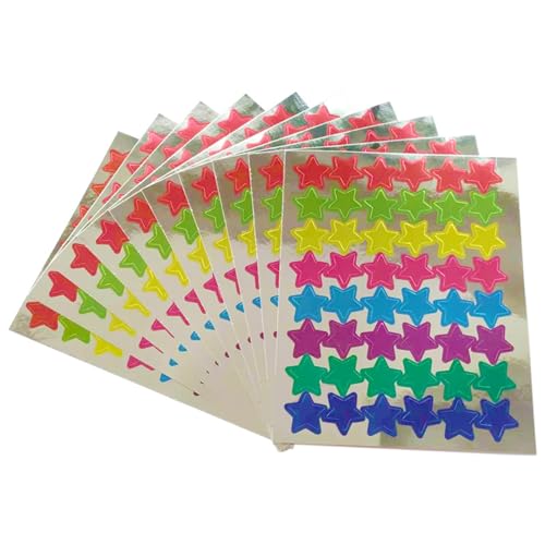 JSGHGDF 10 Blätter Belohnen Aufkleber Star Designs Für Kinder Motivationsaufkleber Metallic Labels Für Outdoor Sportspiel Klassenzimmer von JSGHGDF