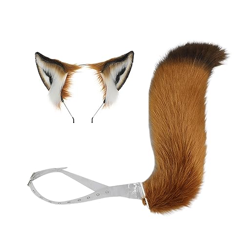 JSGHGDF 2-teiliges Stirnband-Set mit Wolfsschwanz-Ohren, für Halloween, Weihnachten, Kostümparty, Kostüm, Spielzeug, Damen, Herren, Cosplay JSGHGDF 2-teiliges Stirnband-Set mit Wolfsschwanz-Ohren, für Halloween, Weihnachten, Kostümparty, Kostüm, Spielzeug, Damen, Herren, Cosplay von JSGHGDF