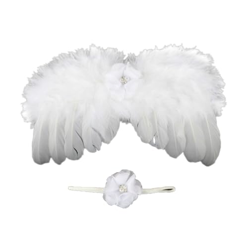 JSGHGDF 2 x Foto-Requisiten für Neugeborene, Flügel und Blume, Stirnband, Kopfschmuck, Baby-Fotoshooting-Requisiten, Säuglingskostüm JSGHGDF 2 x Foto-Requisiten für Neugeborene, Flügel und Blume, Stirnband, Kopfschmuck, Baby-Fotoshooting-Requisiten, Säuglingskostüm von JSGHGDF