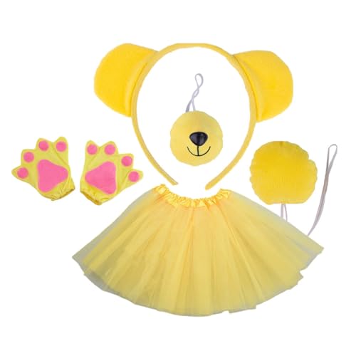 JSGHGDF 3/3/4/5 Waschbär Kostümzubehör Set Waschbär Ohren Stirnband Schnauze Handschuhe Tail Accessoire Kid Kid Kostüme Geschenke von JSGHGDF
